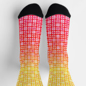 Kariertes gelbes Farbverlauf Socken (Oben)