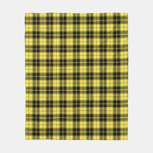 Kariertes gelbes Schwarzes Tartan-Muster Fleecedecke (Vorderseite)