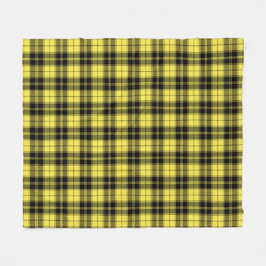Kariertes gelbes Schwarzes Tartan-Muster  Fleecedecke (Vorderseite (Horizontal))