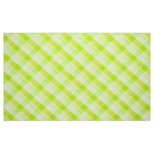 Kariertes gelbes und grünes Muster Stoff (Fat Quarter (45,7 x 55,9 cm))