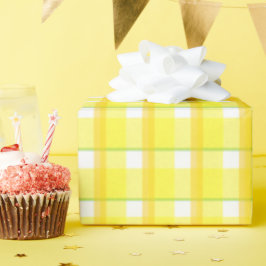 Kariertes gelbes und orangefarbenes Muster Geschenkpapier