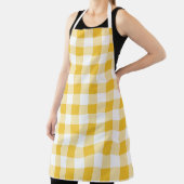 Kariertes, gelbes und weißes Buffalo-Muster Schürze (InSitu)
