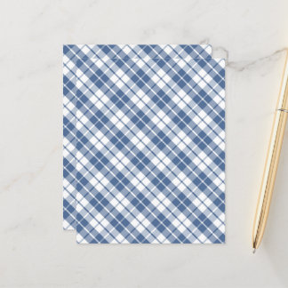 kariertes gemustertes Papier mit blauer und weißer
