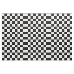 Kariertes geometrisches Schwarzweiss-Gewebe Stoff