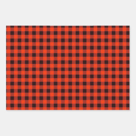 Kariertes Geschenk von Black and Red Buffalo Geschenkpapier Set