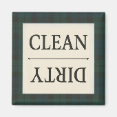 Kariertes Geschirrspülmagazin mit sauberer, schwar Magnet (Vorne)