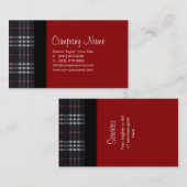 Kariertes Gewebe-Geschäfts-Karten-Schwarzes Visitenkarte (Vorne/Hinten)