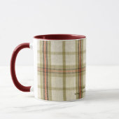 Kariertes Gewebe, Ihr Text hier Tasse (Links)