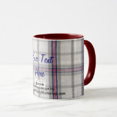 Kariertes Gewebe, Ihr Text hier Tasse (VorderseiteRechts)