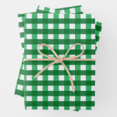 Kariertes Gingham-Gittermuster, traditionell grün, Geschenkpapier Set (Beispiel)