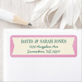 Kariertes Gingham Karo Muster Fabric Crafts Label (Insitu)