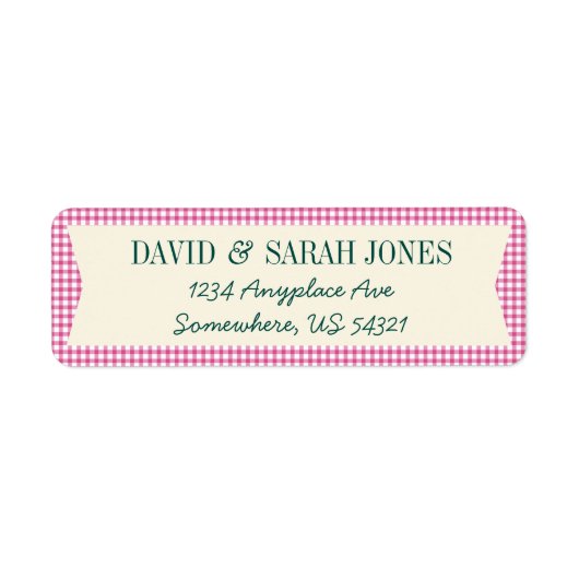 Kariertes Gingham Karo Muster Fabric Crafts Label (Vorne)