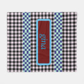 Kariertes Gingham Personalisiert Fleecedecke (Vorderseite (Horizontal))