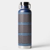Kariertes Gingham Personalisiert Trinkflasche (Rückseite)