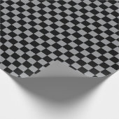 Kariertes Grau und Schwarz Geschenkpapier (Ecke)