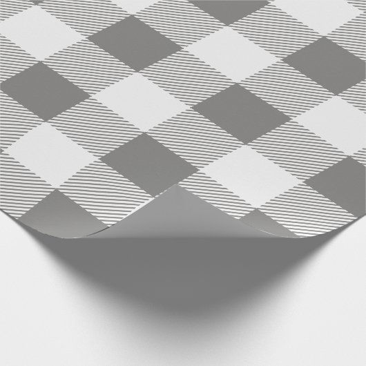 Kariertes, graues und weißes Buffalo Geschenkpapier (Ecke)