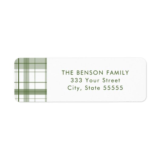 Kariertes Green White Return Label (Vorne)