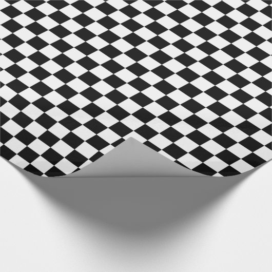Kariertes großes - Schwarzweiss Geschenkpapier (Ecke)