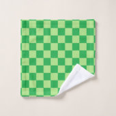 Kariertes Grün Badhandtuch Set (Waschlappen)
