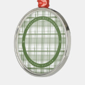 Kariertes Grün-Gedächtnis Foto Metallverzierung Ornament Aus Metall (Links)