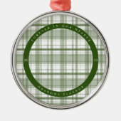 Kariertes Grün-Gedächtnis Foto Metallverzierung Ornament Aus Metall (Vorne)