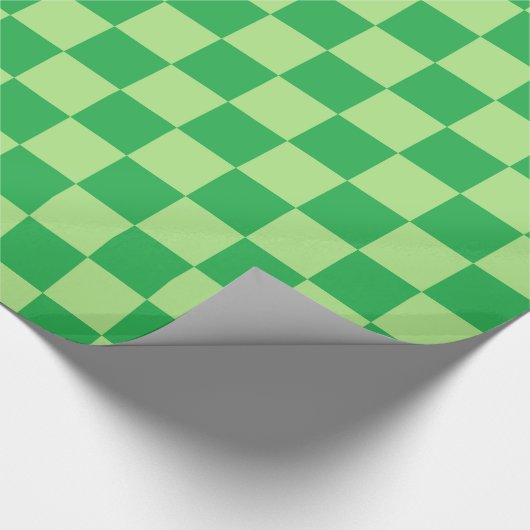 Kariertes Grün Geschenkpapier (Ecke)