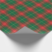 Kariertes, grün-grünes Tartan-Muster Geschenkpapier (Ecke)