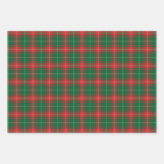 Kariertes, grün-grünes Tartan-Muster Geschenkpapier Set (Vorderseite)
