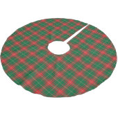 Kariertes, grün-grünes Tartan-Muster Polyester Weihnachtsbaumdecke (Schrägansicht)