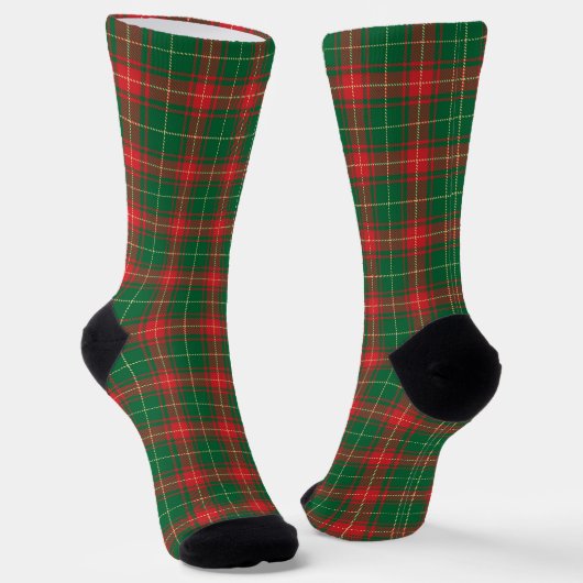 Kariertes, grün-grünes Tartan-Muster Socken (Gewinkelt)