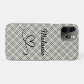 Kariertes Grün und Beige Herz Case-Mate iPhone Hülle (Rückseite (Horizontal))
