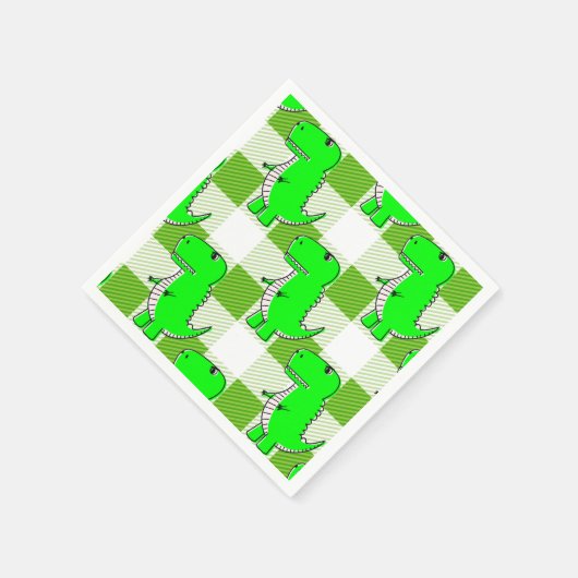 Kariertes Grün und Weiß Tartan Muster Serviette (Ecke)