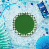 Kariertes Grünbuch Pappteller (Party)