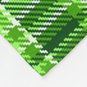 Kariertes grüne Farbmuster Fleecedecke (Ecke)