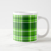 Kariertes grüne Farbmuster Jumbo-Tasse (Rechts)