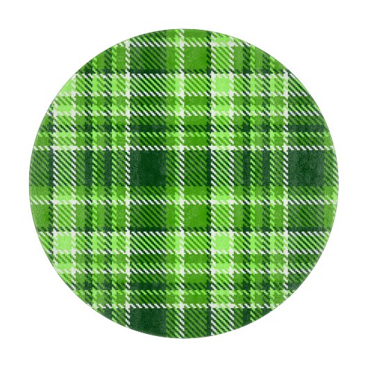 Kariertes grüne Farbmuster Schneidebrett (Vorderseite)