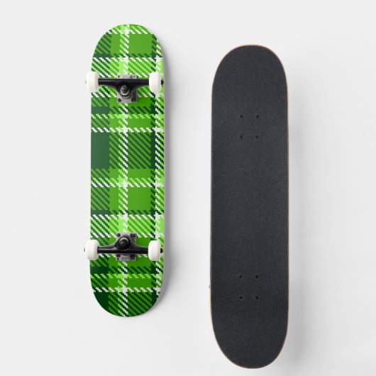 Kariertes grüne Farbmuster Skateboard (Vorderseite)