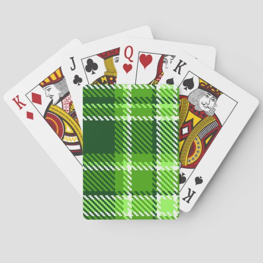 Kariertes grüne Farbmuster Spielkarten (Rückseite)