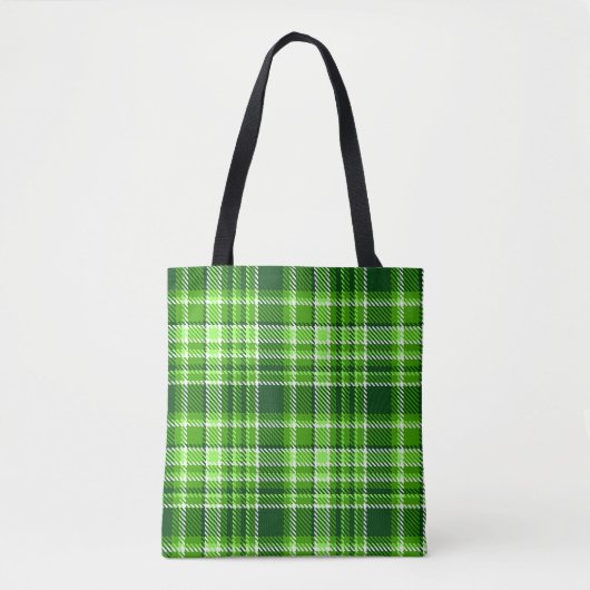 Kariertes grüne Farbmuster Tasche (Vorderseite)