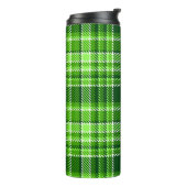Kariertes grüne Farbmuster Thermosbecher (Nach links gedreht)