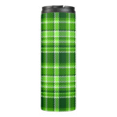 Kariertes grüne Farbmuster Thermosbecher (Rückseite)