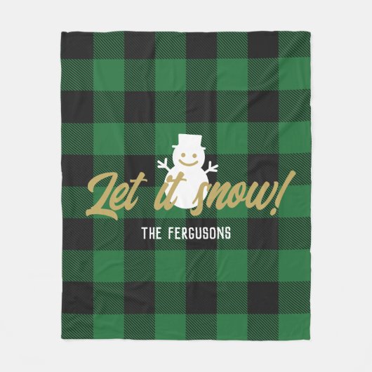 Kariertes grünes Buffalo Fleecedecke (Vorderseite)