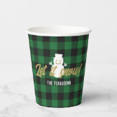 Kariertes grünes Buffalo Pappbecher (Rückseite)