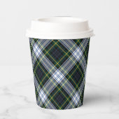 Kariertes grünes Skript Rustikaler Clan Gordon Tar Pappbecher (Rückseite)
