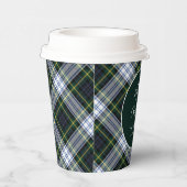 Kariertes grünes Skript Rustikaler Clan Gordon Tar Pappbecher (Rechts)