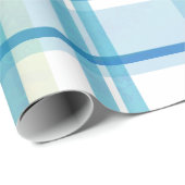 Kariertes Grünes und Blau Madras Geschenkpapier (Rolleneckpunkt)