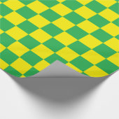 Kariertes Grünes und gelb Geschenkpapier (Ecke)