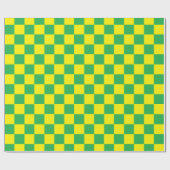 Kariertes Grünes und gelb Geschenkpapier (Flach)