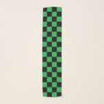 Kariertes Grünes und schwarz Schal<br><div class="desc">Abstrakte digitale Kunst der grünen und schwarzen Quadrate in einer checkered Bildung.</div>