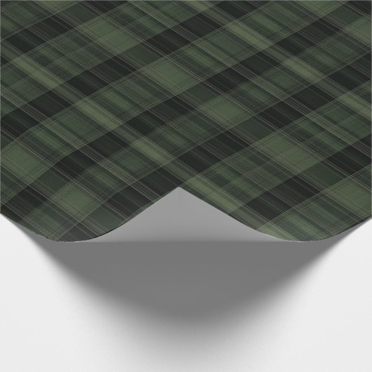 Kariertes grünes und schwarzes Papier Geschenkpapier (Ecke)